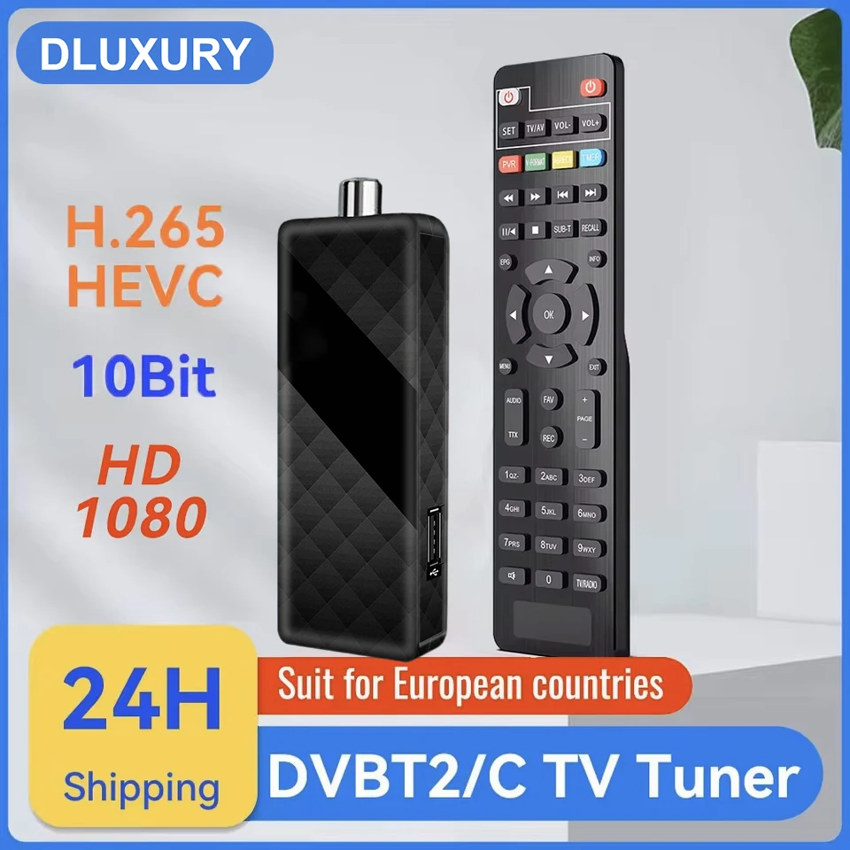 Dluxury U8mini numérique DVB T2 DVB C décodeur TV décodeur prise en charge des canaux TV gratuits 7 jours EPG pour l