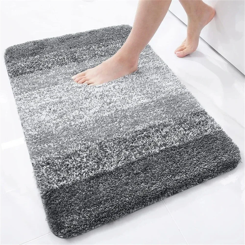 Salle de bain à domicile, tapis de sol de salle de bain épaissi, tapis absorbant pour baignoire, matériau en peluche, tapis antidérapant, tapis d'entrée, salle de bain.