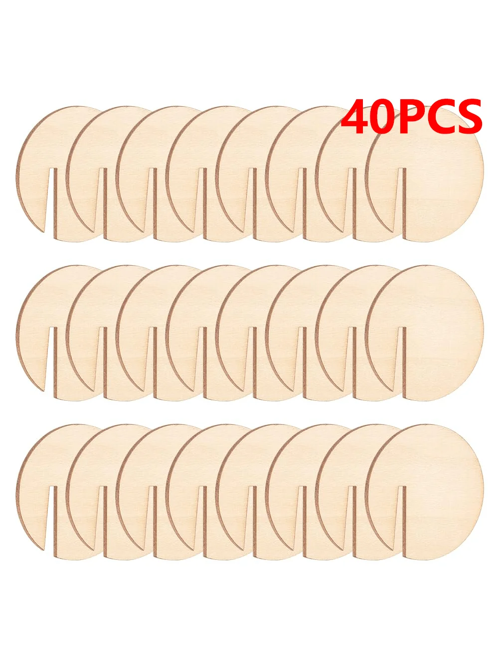 40/80 Stück Getränkemarker aus Holz – aufsteckbare Weinglasetiketten für Hochzeiten, Geburtstage und Feiertage – langlebige Partydekorationen, Image