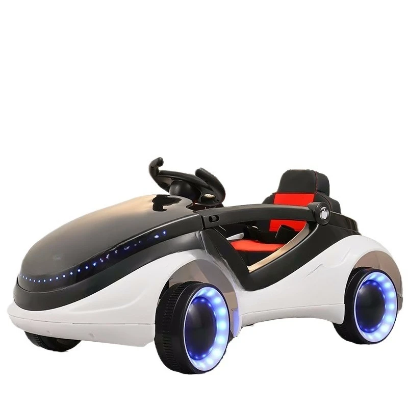 Kinder Elektroauto Sci-Fi Allrad-Flash-Fernbedienung Auto kann Babyspielzeug aufladen Schaukelwagen sitzen
