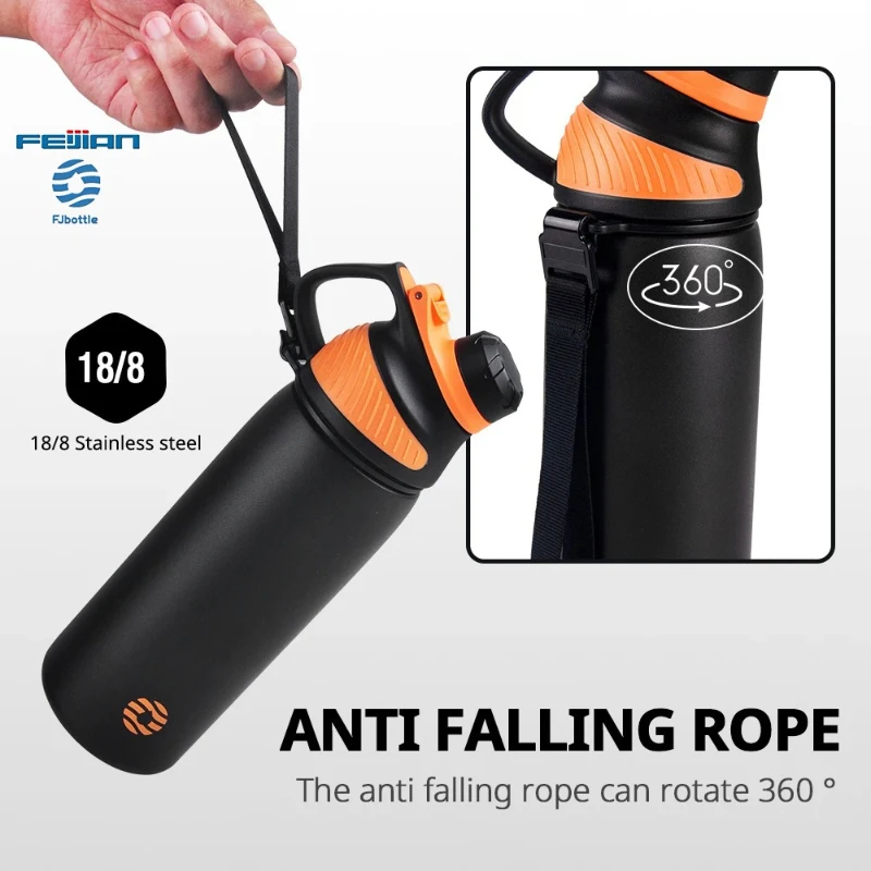 FEIJIAN Thermosflaschen, doppelwandige Isolierflasche aus Edelstahl, auslaufsicher, Thermobecher mit magnetischem Deckel, Outdoor-Sportflasche Image