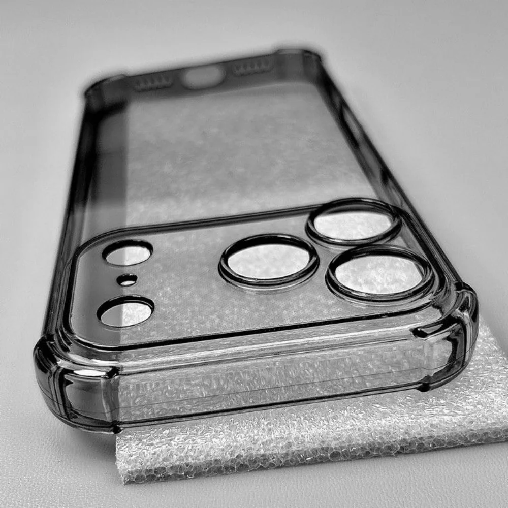 Custodia in silicone nero trasparente antiurto per iPhone 17 Air Pro Max 3D Airbag Cover posteriore per telefono in TPU ultra sottile e morbido per iPhone17Promax