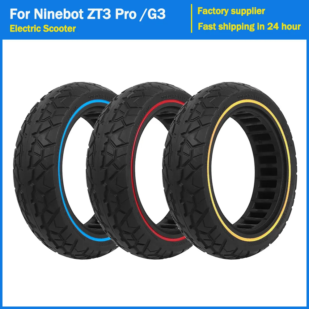 10 Zoll 70/60-7,5 Vollreifen für Ninebot ZT3 Pro /G3 Elektroroller Offroad Anti-Rutsch-Wabenstoßdämpfende Reifenteile Image