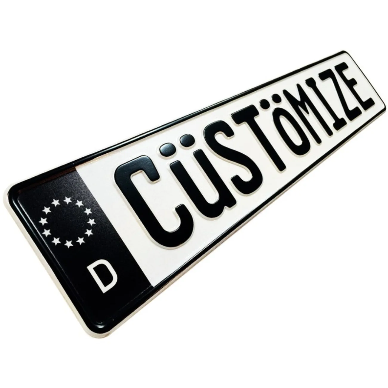 Maßgeschneidertes deutsches Nummernschild – schwarzes Euro-Band, geprägtes Aluminium-Dekor für Garage/Männerhöhle. Image