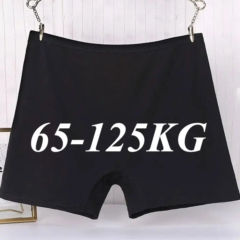 Frauen Plus Größe Höschen 70-125KG Baumwolle Boxer Shorts Große Größe Unterwäsche Sicherheits Hosen Dame Boxer Hohe Taille Slips weibliche Kleidung Image