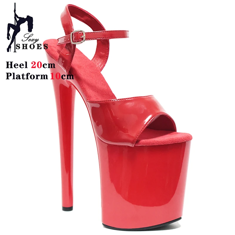 Große Schuhgröße 41 42 43 Sandalen Damen Plateauschuhe Sexy Pole Dance Schuhe 20 cm High Heels Offene spitze Nachtclub Schuhe Rote Pumps