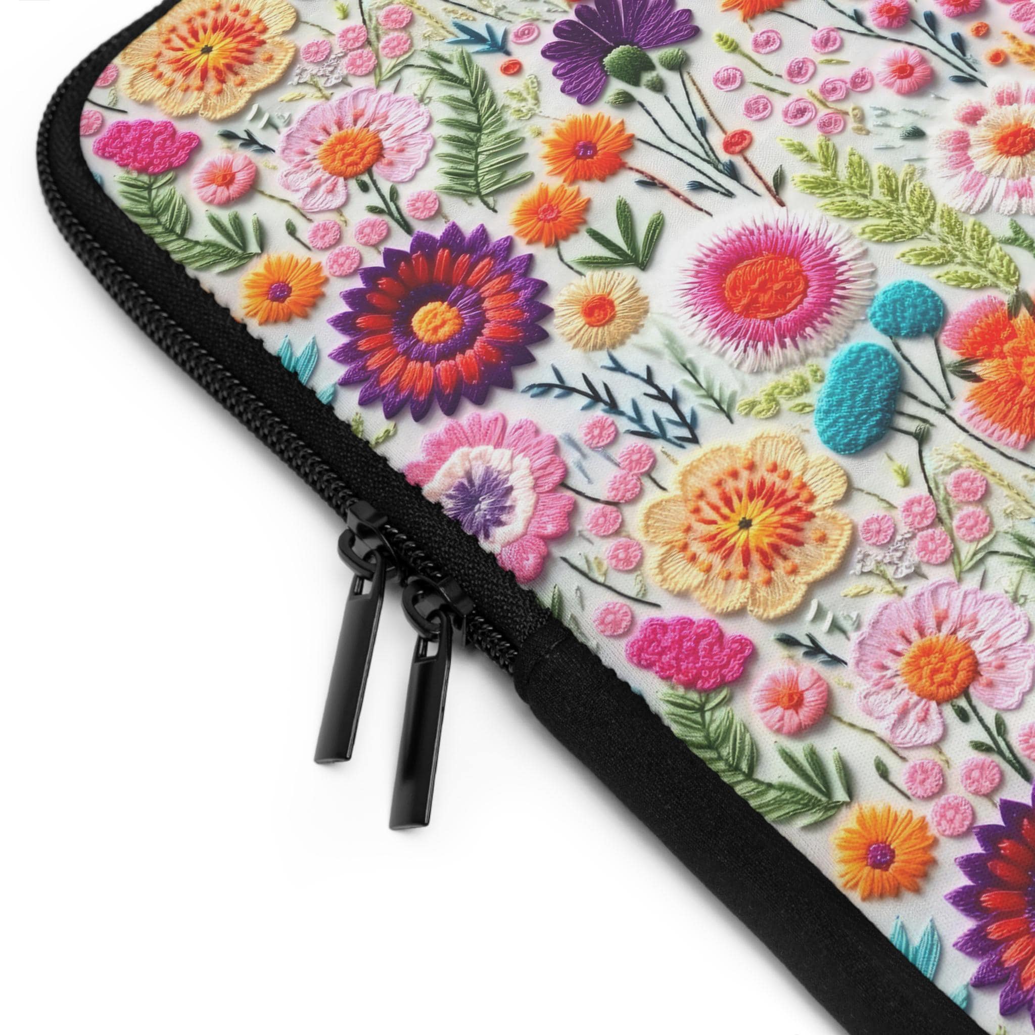 Custodia per laptop con motivo floreale rosa, custodia per iPad con ricamo, custodia per MacBook, custodia per laptop estetica, custodia per tablet co