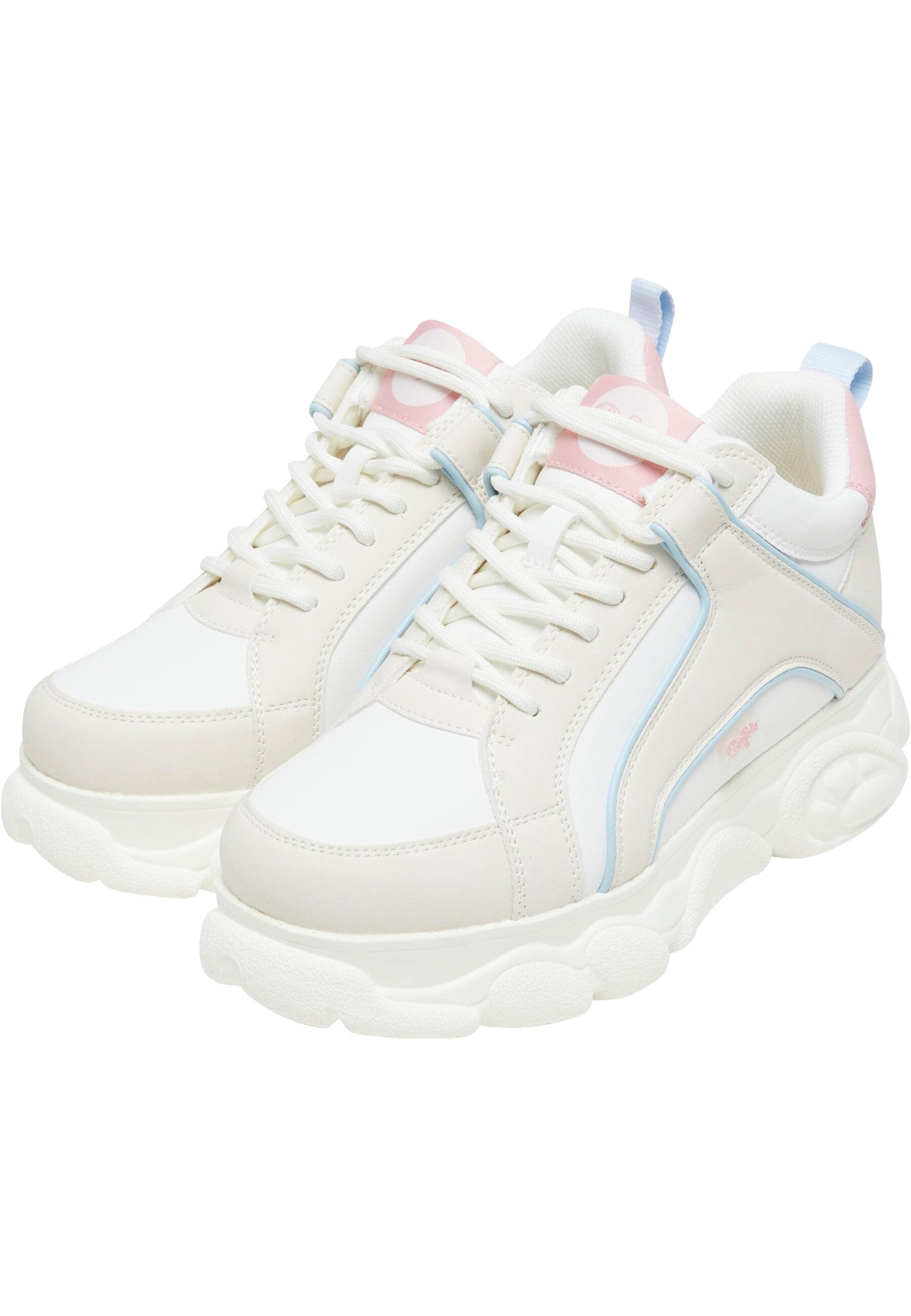 Trainingsschuh BUFFALO "Buffalo CLD CORIN", Damen, Gr. 38, weiß, pink, blau, Polyurethan, Schuhe