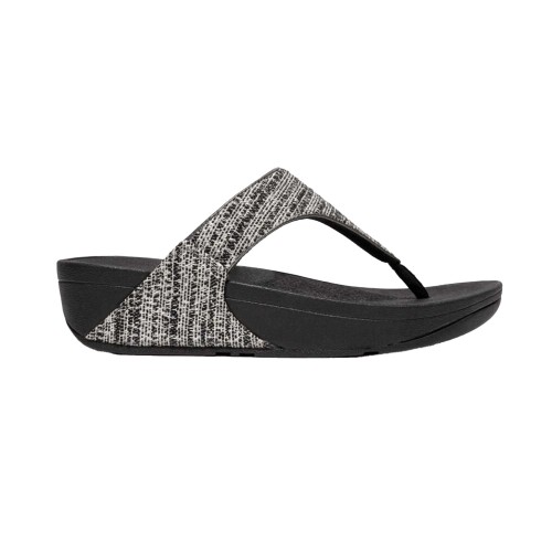 Fit Flop - Damen Sandalen "Lulu", Schimmer, Gewebe, Zehentrenner (Schwarz) Image