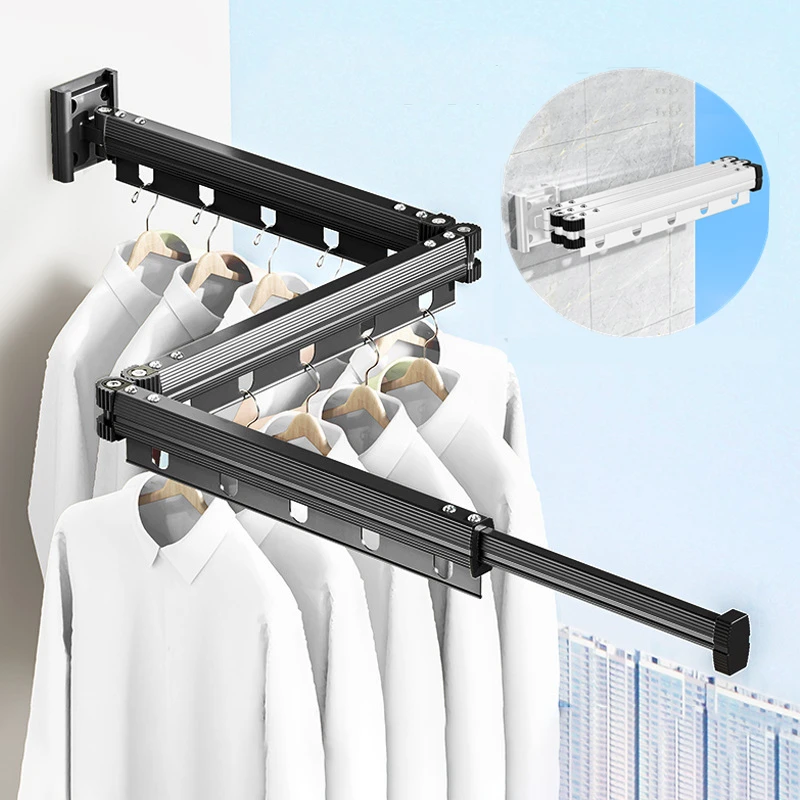Cintre extensible pour vêtements, support de séchage en tissu rétractable d