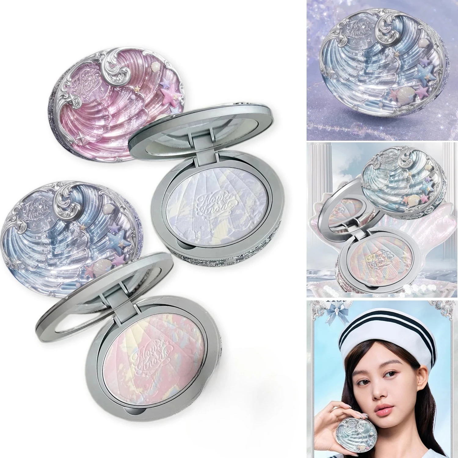 Flower Knows Shell's Jewel Baked Powder Setting Powder Langanhaltendes, mattes Finish, Ölkontrolle, leichtes, verschwommenes Gesichts-Make-up Image