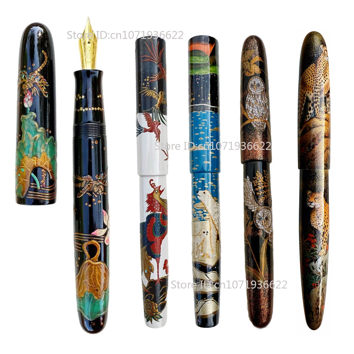 SELMY Imangible Heritage Handmade Urushi Lacquered Ebonite Eisbär Raden Maki-e BOCK Nib Füllfederhalter Business Writing Gift Image