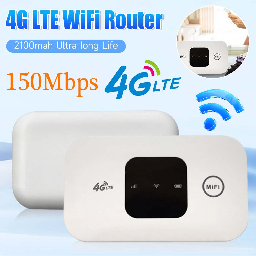 4G LTE Router 2100 mAh Tragbarer WiFi USB 4G Router mit SIM-Kartensteckplatz 2,4 GHz 150 Mbit/s 4G LTE Router Reise Wireless WiFi Image