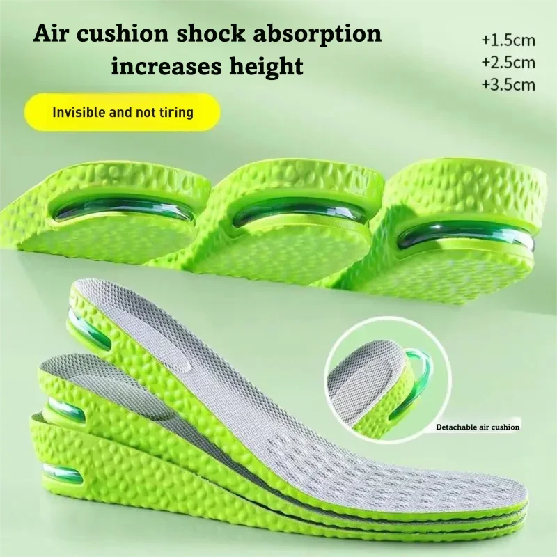 2 Stück Einlegesohle zur Erhöhung der Höhe, stoßdämpfend, atmungsaktiv, Memory-Schaum, volle Handfläche, weiche und nicht verformte Schuhpolster Image