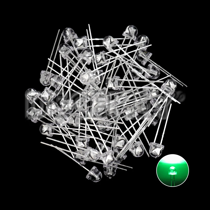 PLR 50/100PCS Strohhut LED 5mm Super Helle Diode Blau Grün Rot Gelb Weiß, für DIY Elektronische F5 Licht Emittierende Image