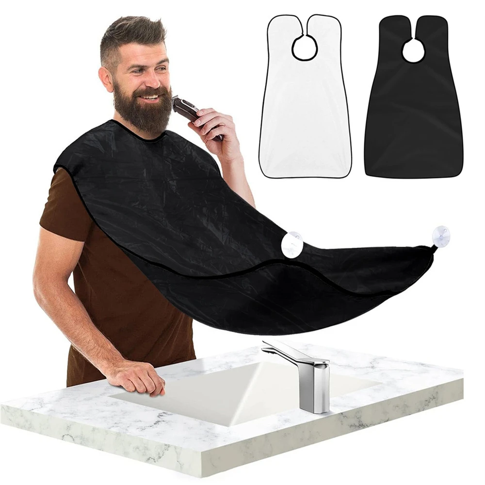 1 x Anti-Tropf-Bart-Lätzchen, Rasiersätzchen, Bartschürze, Anti-Stick-Bartschal, Bartschneid-Lätzchen mit starkem Saugnapf Image