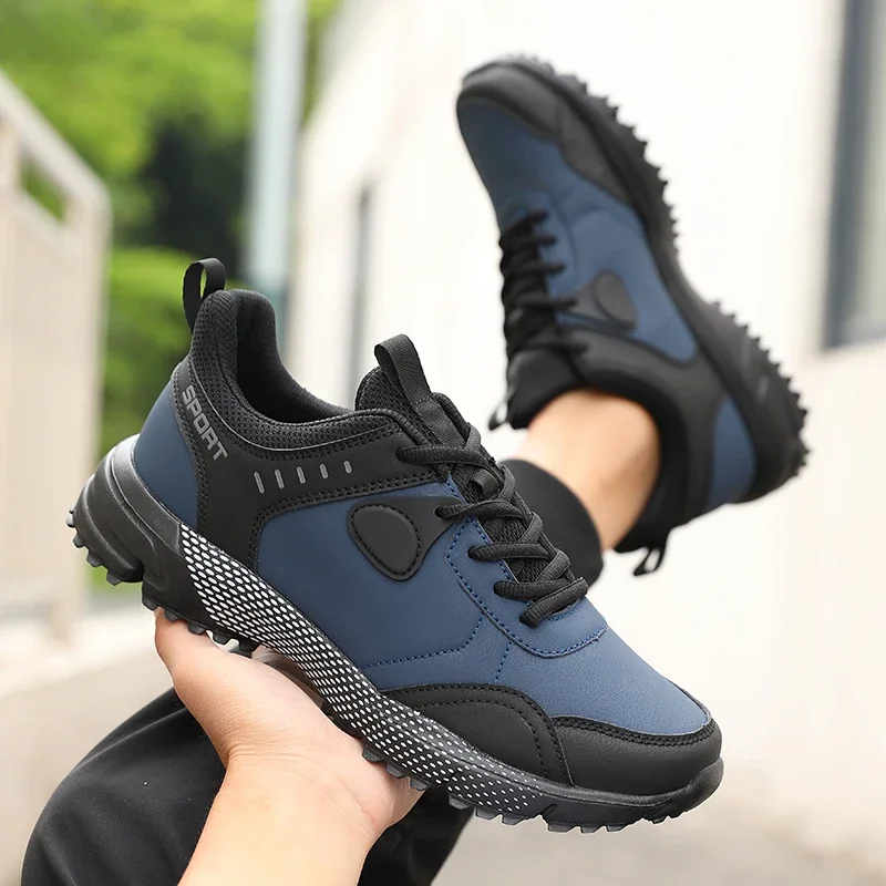 Hohe Qualität männer Sport Schuhe Schwarz Trendy Look Verbesserte Traktion Outdoor Turnschuhe Nicht Slip Walking Männer Schuhe Tenis Masculino Image