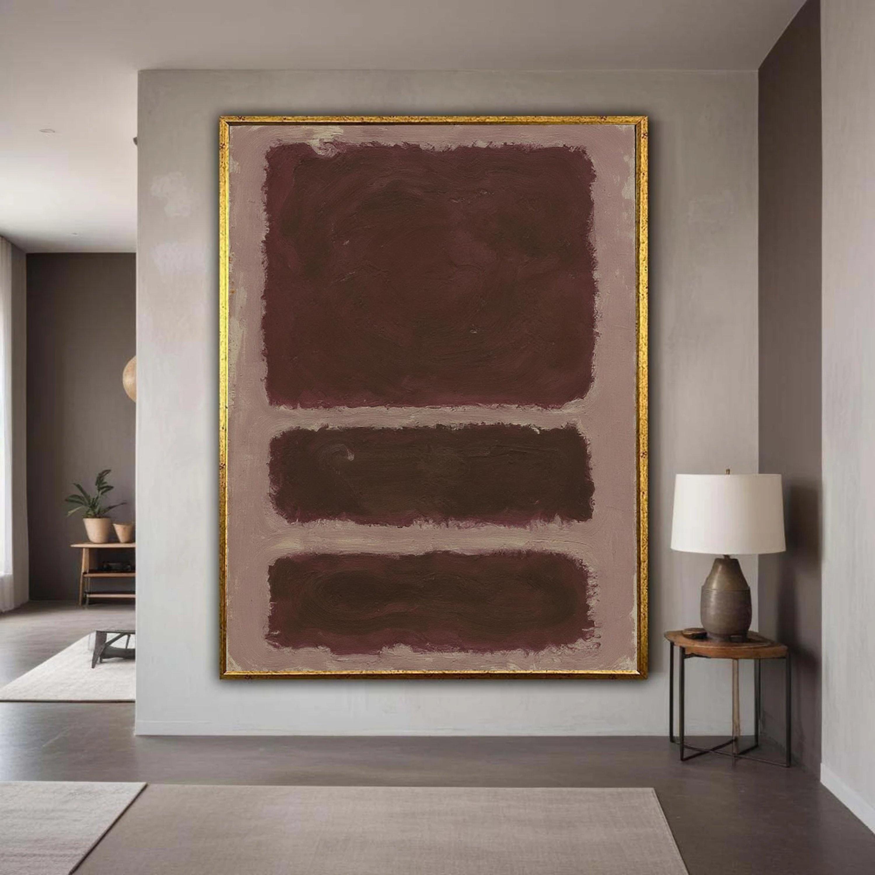 MARK ROTHKO Quadro su tela astratto di Mark Rothko, dipinto moderno minimalista a blocchi di colore marrone, regalo per la casa contemporanea, arredam