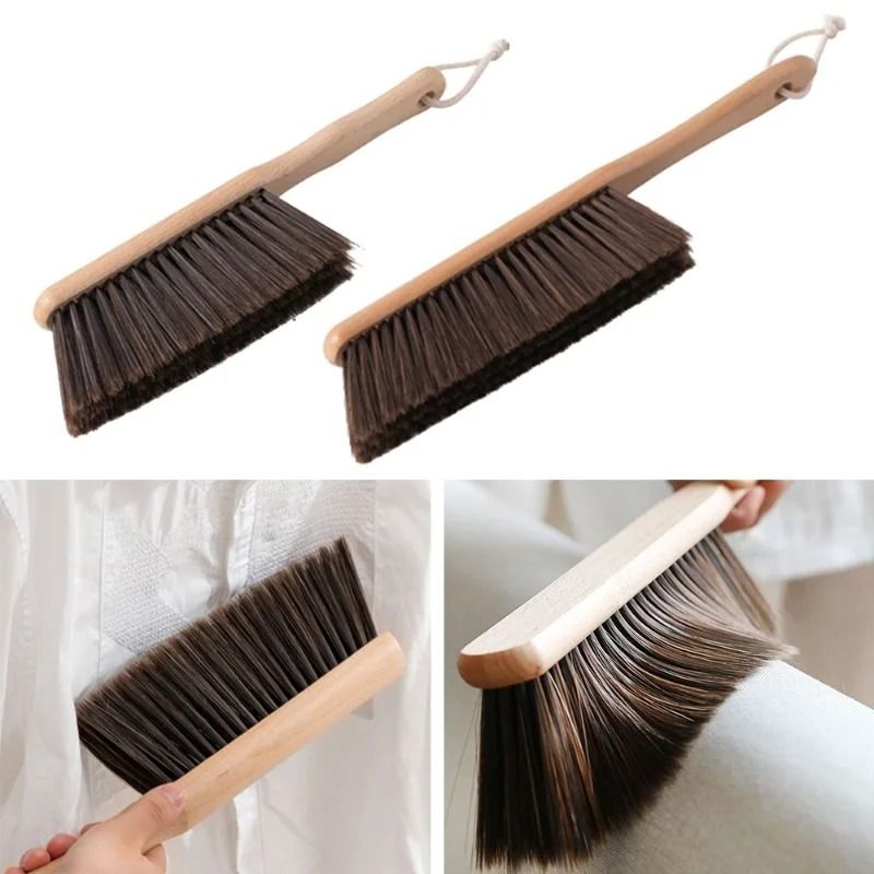 Natural Wood Bristles Brush Anti Static Desktop Bar Grinder Coffee Powder Cleaning Brush 2 Pcs