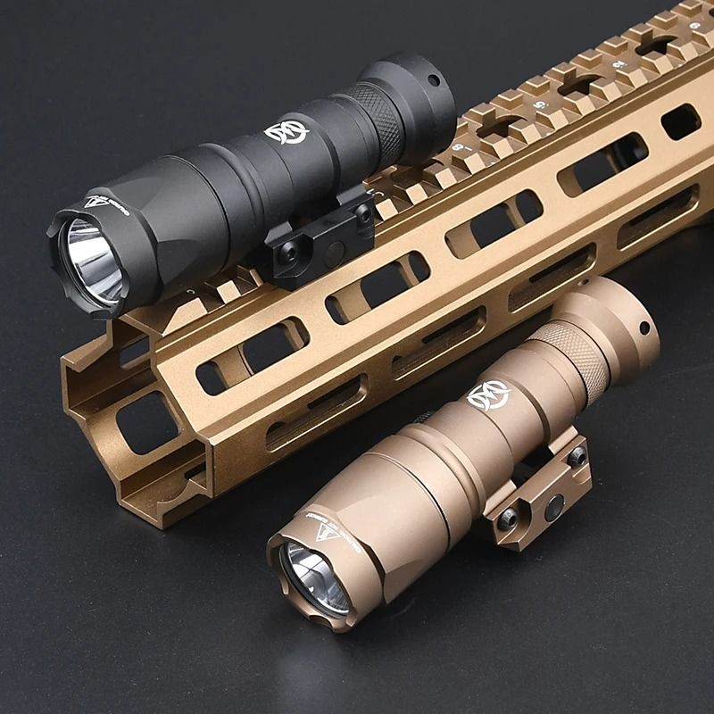 Mini Tactical Weapon Flashlight LED Scout Hunting Light With 20mm Rail Mount bk Sf Logo M600u