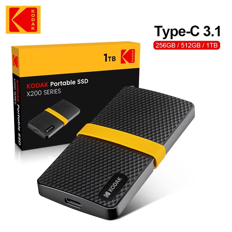 KODAK X200 Portable External SSD USB 3.1 High Speed Mini Solid State Drive 1tb