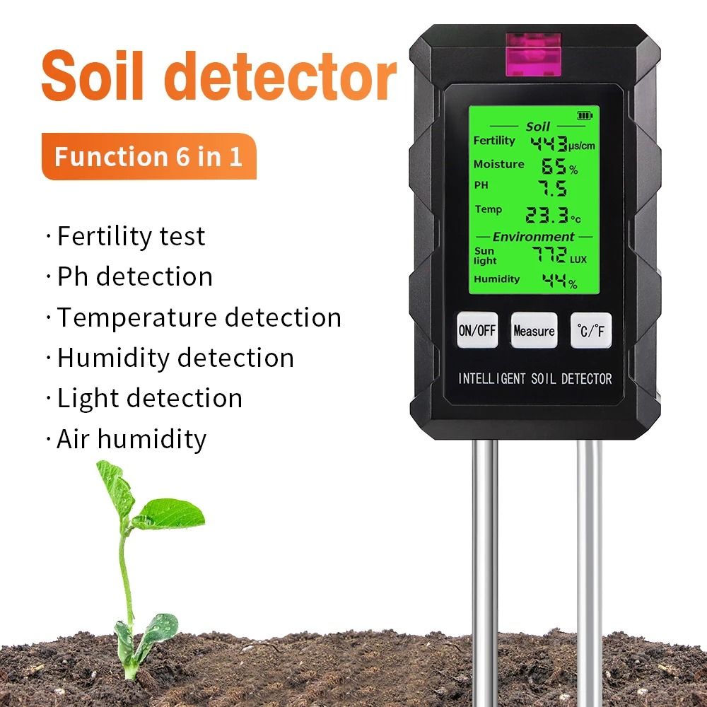 6 In 1 Digital Soil Tester Multifunction Garden Meter 6 In 1 Digital Soil Tester Multifunction Garden Meter