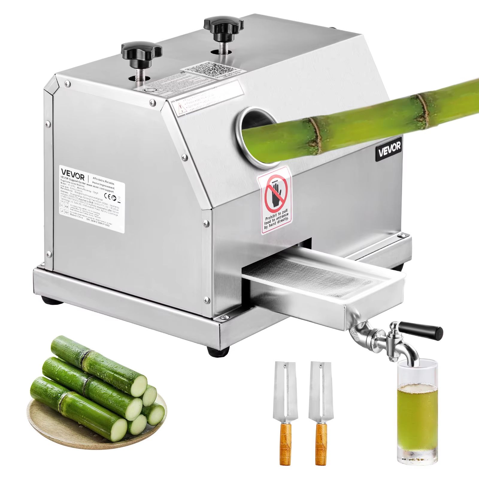 Commercial Sugar Cane Juicer Machine High Output Stainless Steel Sugarcane Extractor With 3 Rollers And Large Inlet Commercial Sugar Cane Juicer Machine High Output Stainless Steel Sugarcane Extractor With 3 Rollers And Large Inlet