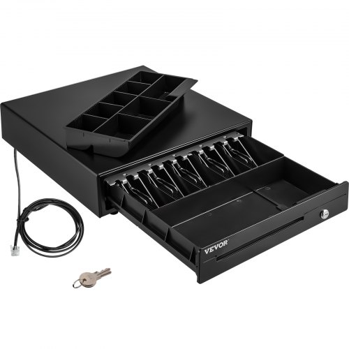 Professional Cash Register Drawer For POS System, Bill Coin Tray, Removable Coin Compartments, Dual Keys For Supermarket Professional Cash Register Drawer For POS System, Bill Coin Tray, Removable Coin Compartments, Dual Keys For Supermarket