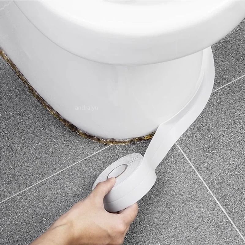 PVC Waterproof Sealing Tape For Bathroom Kitchen Caulk Strip 3.8 Cm (1.5 In) (3.2 M) 10.5 Ft white