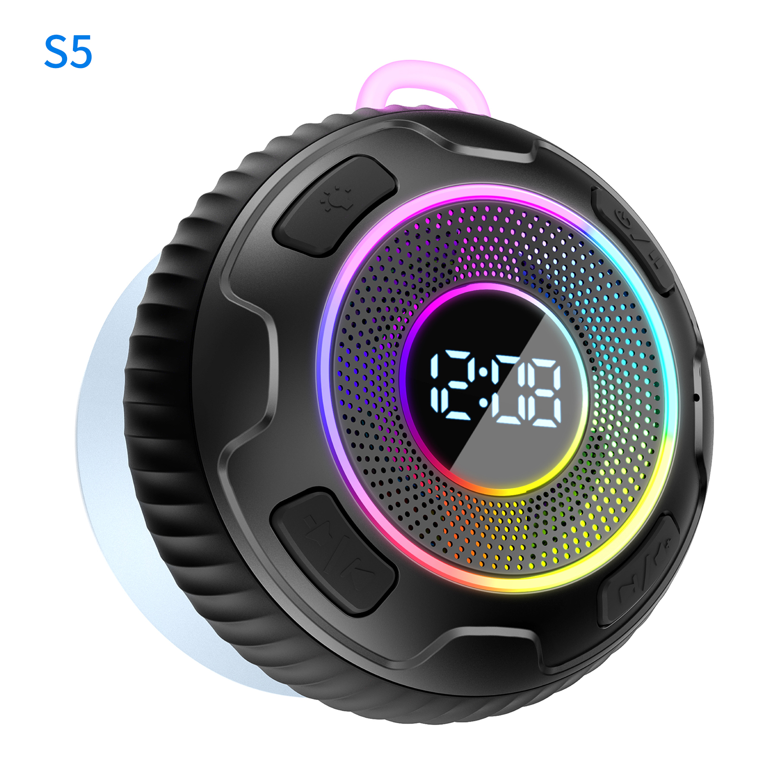 ENC Bluetooth Shower Speaker, Wireless Speaker S5 IPX7 Waterproof, Subwoofer Bass, Built in Mic, 10H Battery ENC Bluetooth Shower Speaker, Wireless Speaker S5 IPX7 Waterproof, Subwoofer Bass, Built in Mic, 10H Battery