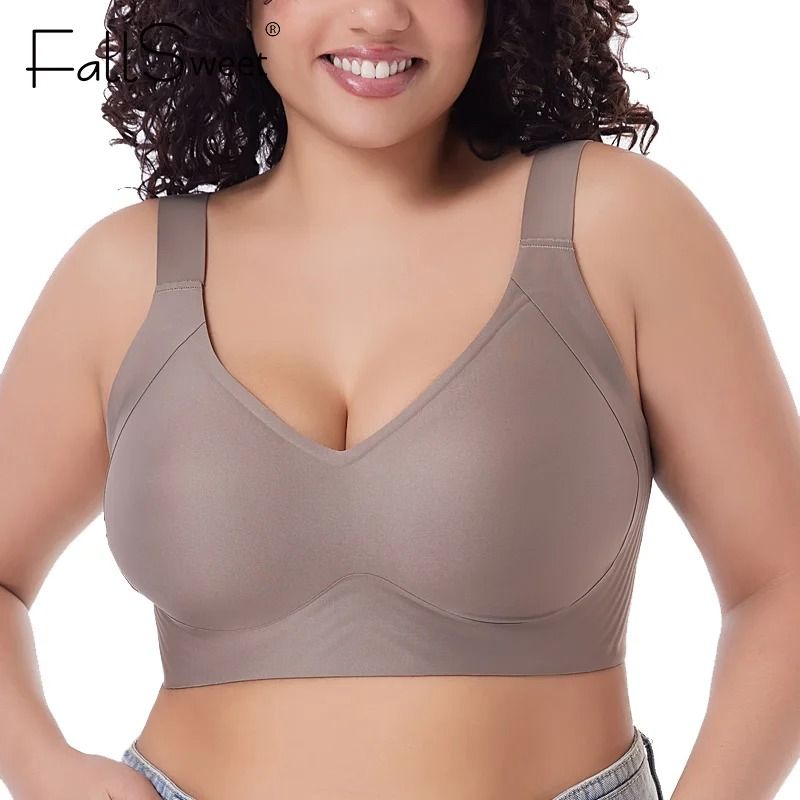 Womens Seamless Push Up Bra With Wireless Thin Cup And Plus Size Fit M To 6XL 2xl black