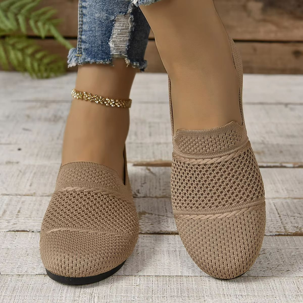 Summer Breeze Mesh Square Toe Flats Breathable Hollow Out Women's Shoes For All Day Comfort 43