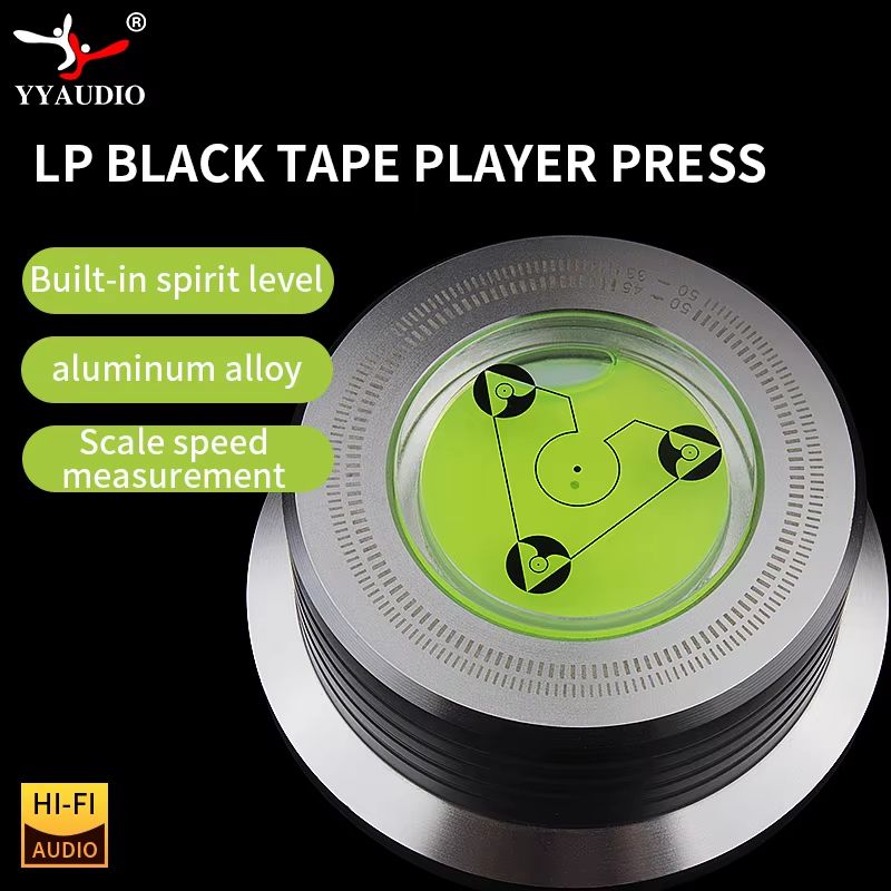 Universal Turntable Stabilizer Weight Aluminum Alloy LP Record Clamp With Level For Vinyl Players silver Upgrade