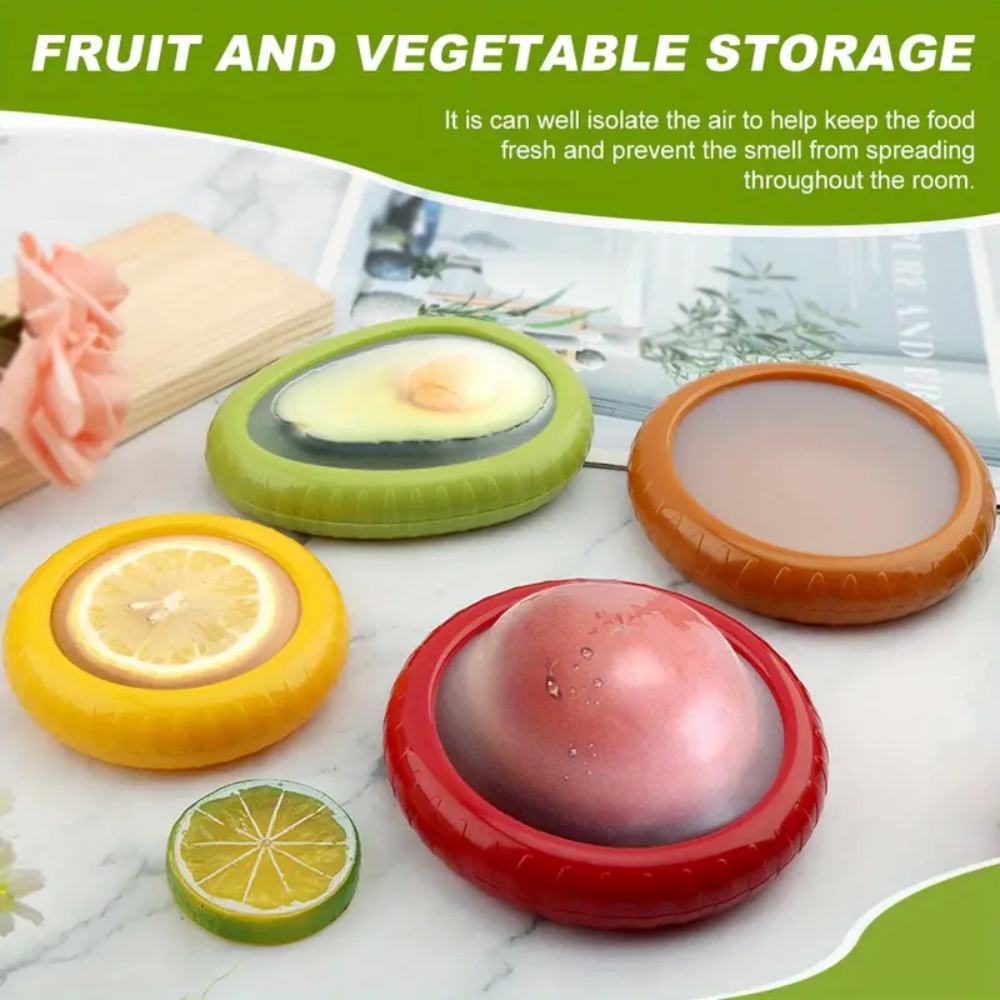Silicone Fruit, Vegetable Fresh Keeping Box, Portable, Stackable, Leak Proof Food Storage Container Set For Longer Fresh 1pc yellow