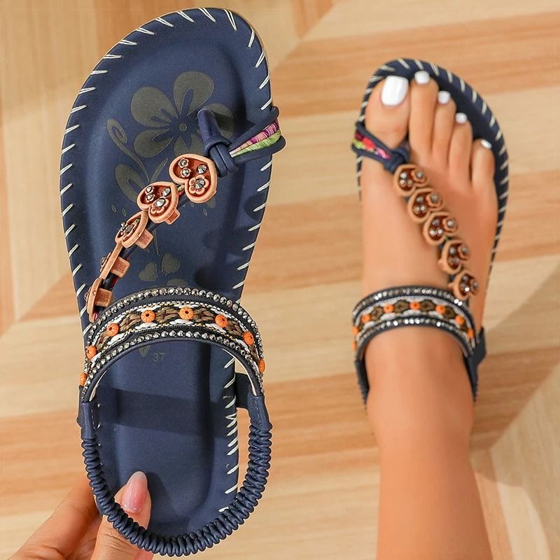 Women Soft Bottom Low Heel Flat Sandals Casual Summer Beach Footwear us 10 gray