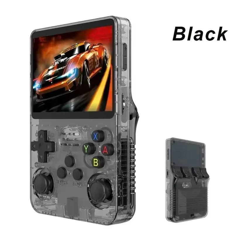 R36S Retro Handheld Video Game Console Linux System, R35s Plus Portable Pocket Video Player, 3.5 Inch IPS Screen yellow 64g