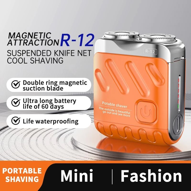 Portable Electric Shaver High Speed Waterproof Travel Razor nightstone Black
