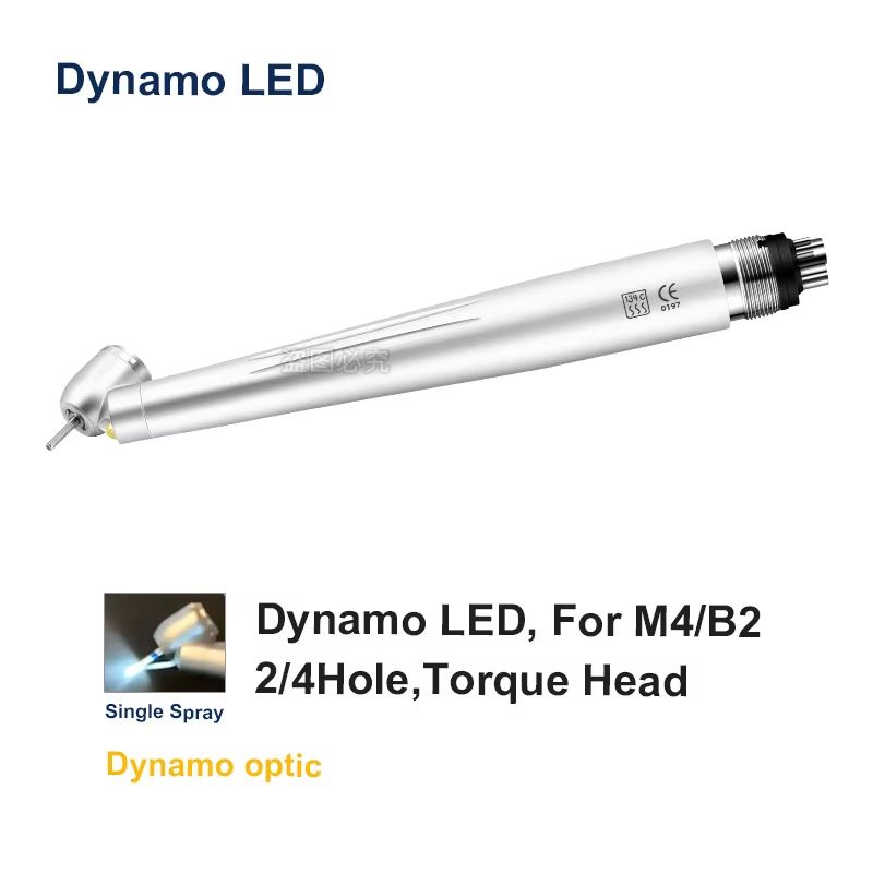 Dental 45 LED High Speed Handpiece Push Button E Generator With Water Spray 4 Holes