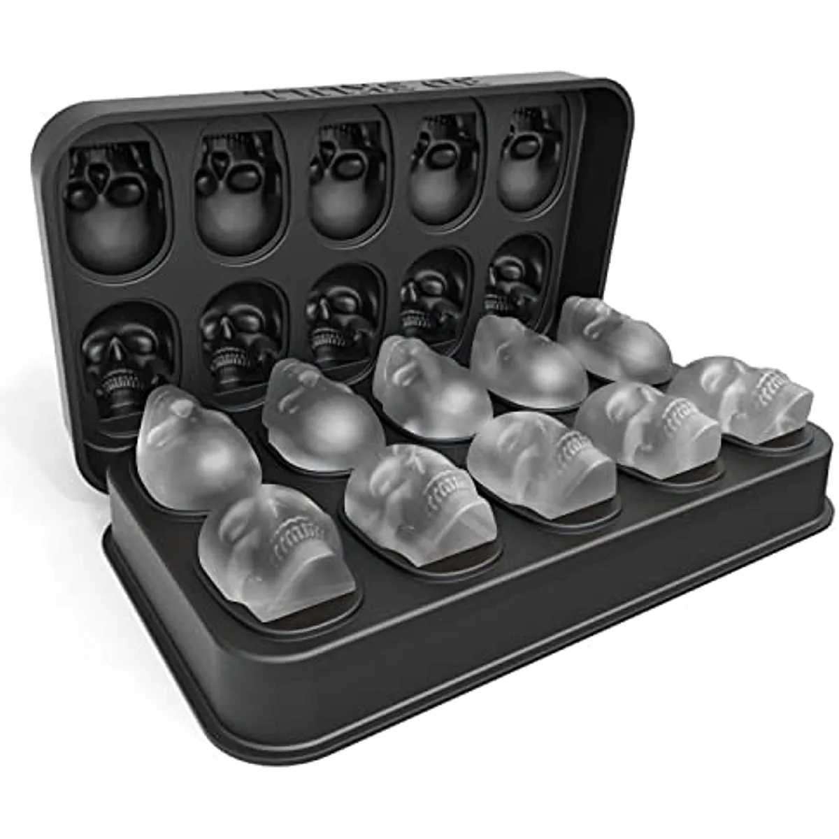Skull Ice Cube Mold For Whiskey 10 Cavity Silicone Ice Machine Tray With Funnel For Baking & Cocktails Skull Ice Cube Mold For Whiskey 10 Cavity Silicone Ice Machine Tray With Funnel For Baking & Cocktails
