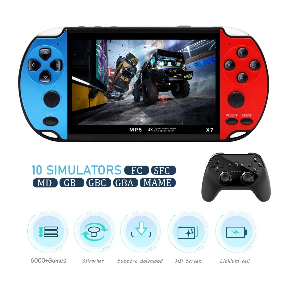 Handheld Game Console 4.3 Inch IPS Screen With 10000 Games Built In Handheld Game Console 4.3 Inch IPS Screen With 10000 Games Built In
