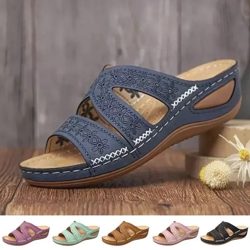 Vintage Platform Wedge Sandal For Summer Comfort black 7.5