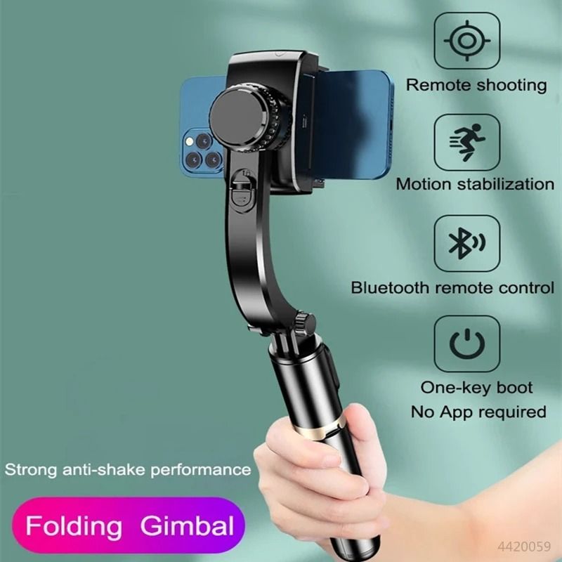 Gimbal Stabilizer Selfie Stick Foldable Wireless Tripod With Bluetooth Shutter For Smartphones Gimbal Stabilizer Selfie Stick Foldable Wireless Tripod With Bluetooth Shutter For Smartphones