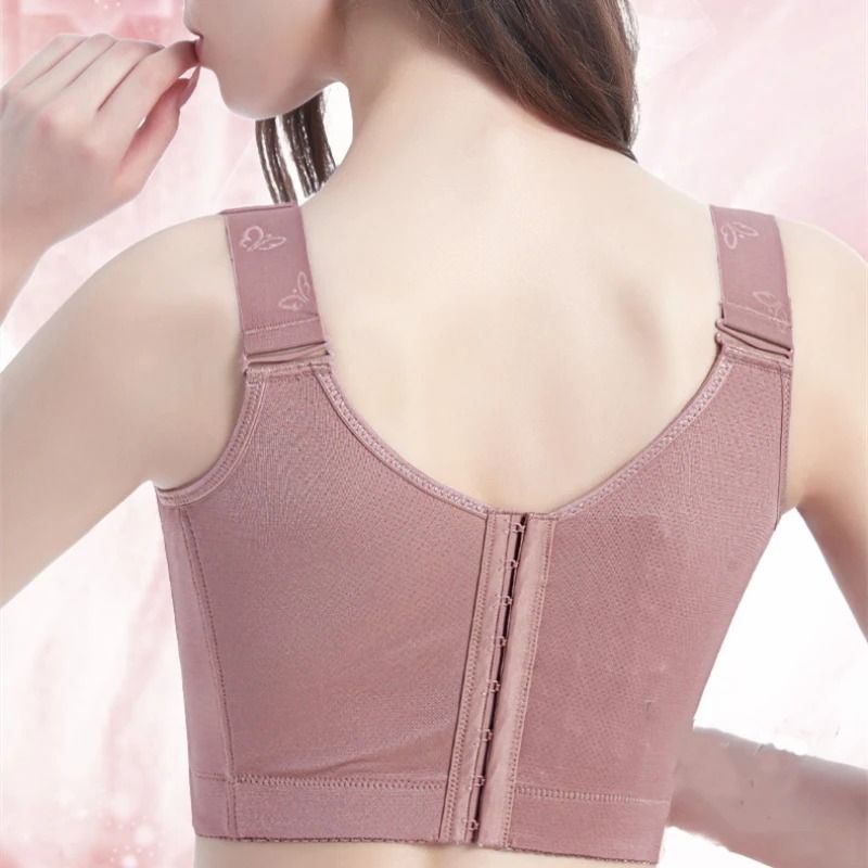 Sexy Lace Push Up Bra Wire Free Backless Floral Plus Size Bra black us 40 c