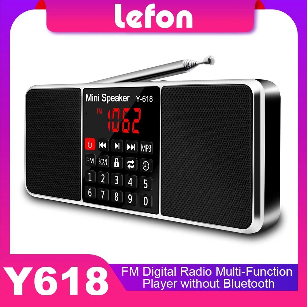 Lefon Digital FM Radio Receiver With MP3 Player And LED Display red