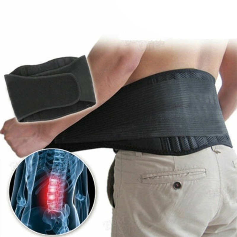 Back Waist Support Belt, Lumbar Brace, Adjustable Waist, Massage Band, Self heating Belt Protector, Health Care black xl