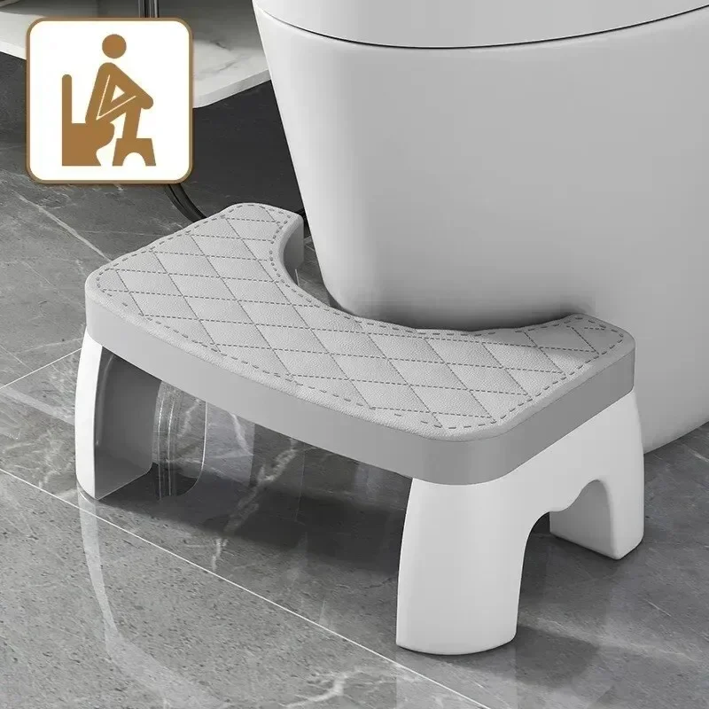 1PC Waterproof Squatty Potty Toilet Stool, Foldable Foot Stool For Adults, Elderly, Pregnant Women, Kids white