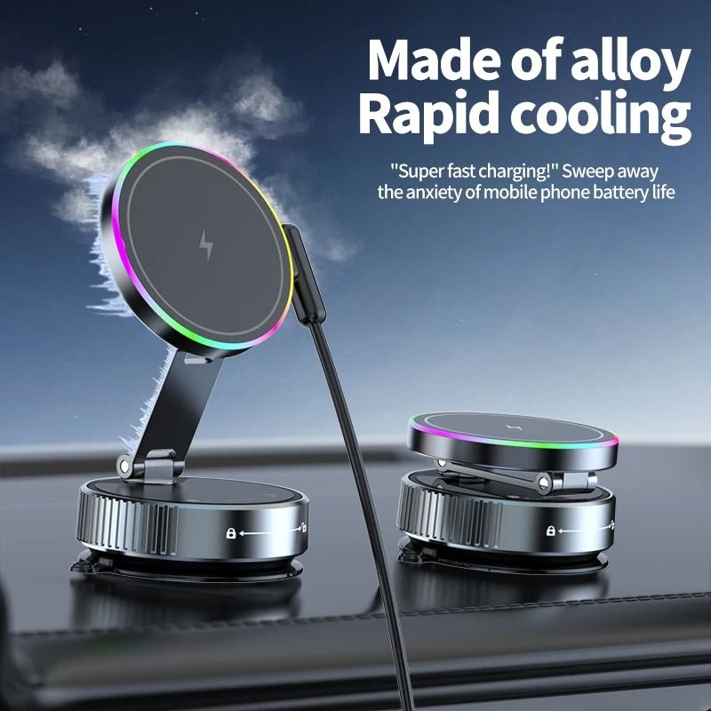 Magnetic Wireless Car Charger Mount black