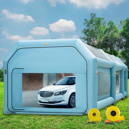 28x15x10ft Inflatable Paint Booth, Car Paint Tent W Air Filter System & 2 Blowers For Professional Auto Painting 28x15x10ft Inflatable Paint Booth, Car Paint Tent W Air Filter System & 2 Blowers For Professional Auto Painting