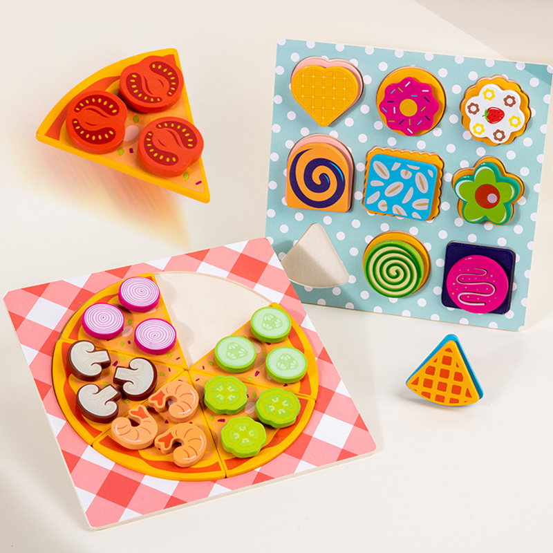 Children Simulation Food, Kitchen Toy Pizza Cookies, Pretend Play Jigsaw Puzzle, Learning Toys, Game Educational Gift a