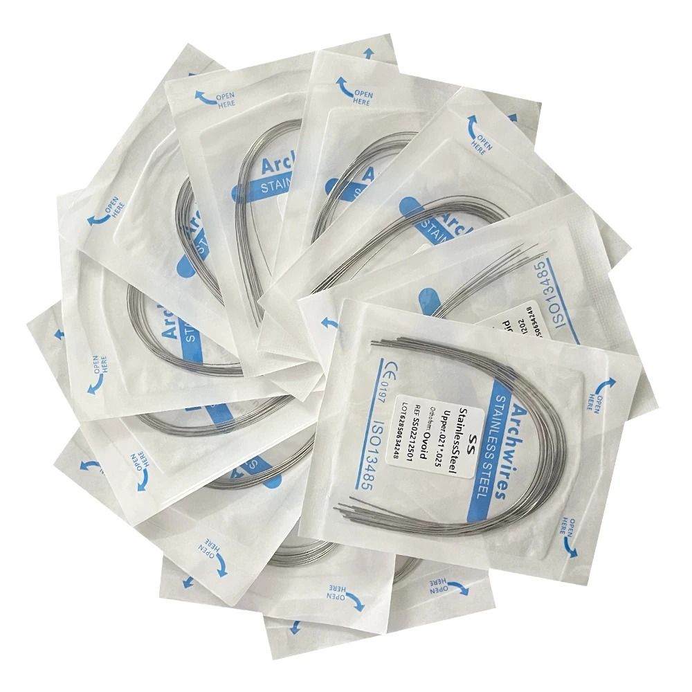 Dental Orthodontic Stainless Steel Arch Wires Round Or Rectangular Form 10pcs Pack 012 Upper